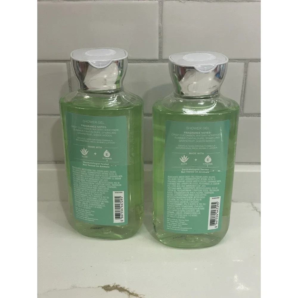Bath‎ & Body Works Cucumber Melon Shower Gel Body Wash 10 oz Lot of 2 New Sealed